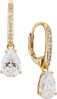 Nadri Modern Love Cubic Zirconia Pear Drop Earrings