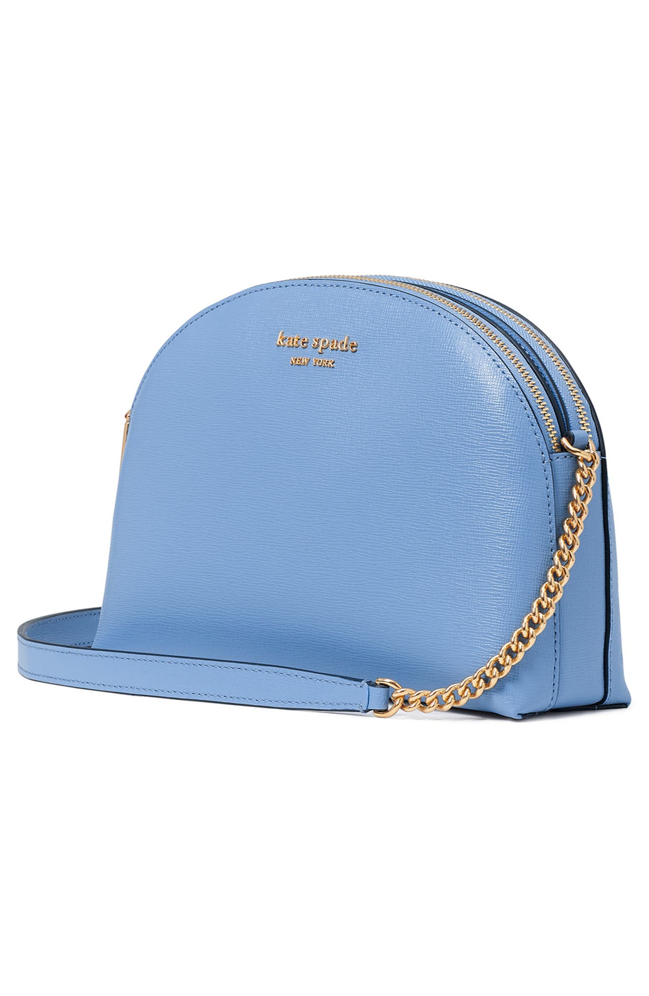 morgan saffiano double leather crossbody bag, Alternate, color, KINGFISHER