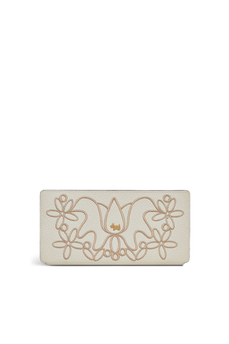 Coin Street - Embroidery Large Bifold Wallet, Main, color, Chalk