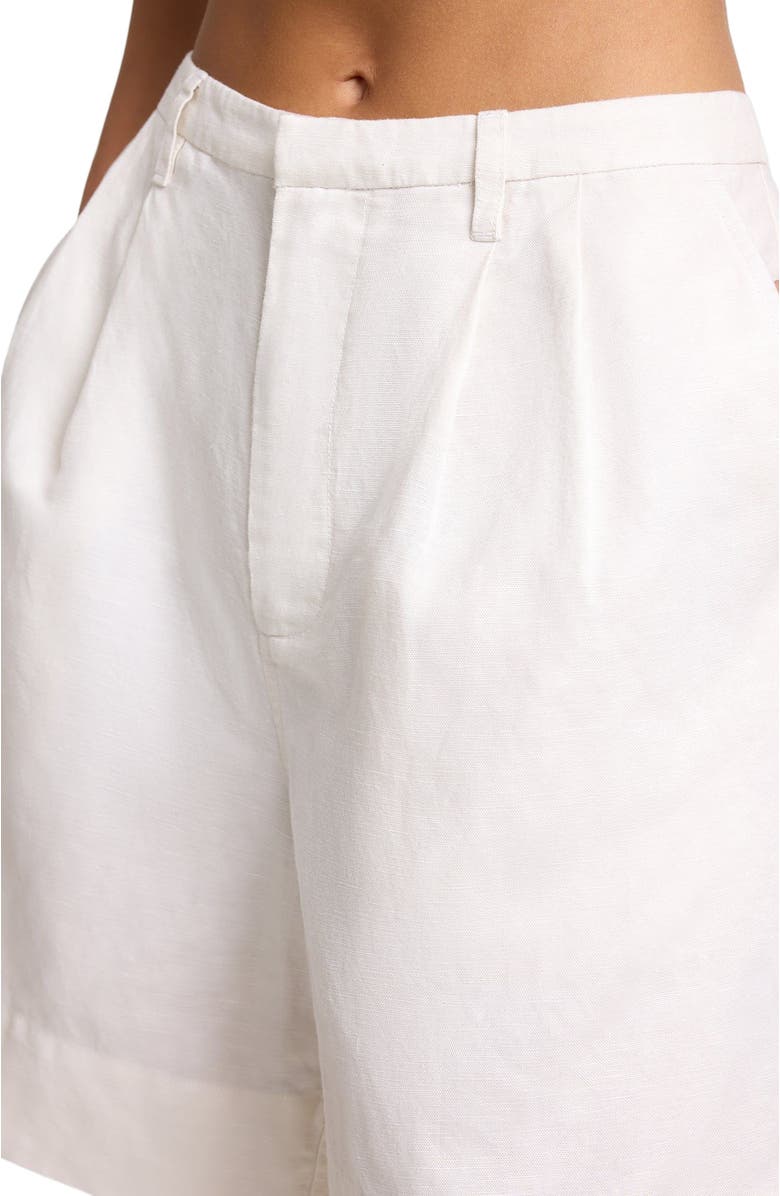 Onia Air Linen Pleated Bermuda Short, Alternate, color, Natural