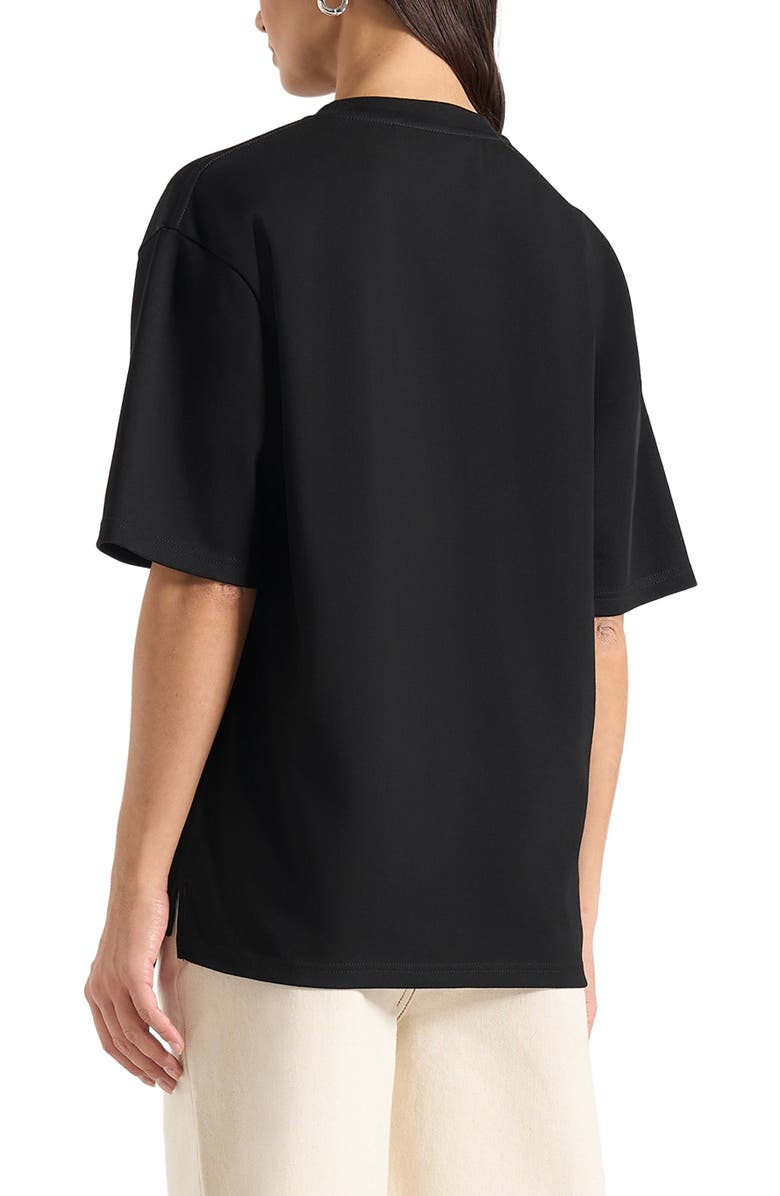 Manière De Voir TS008 Unisex Floral Eiffel Cotton T-Shirt, Alternate, color, Black