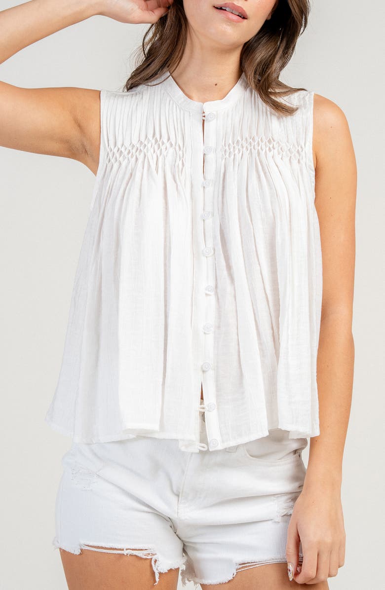 Beivy Pintuck Swing Tank, Alternate, color, White