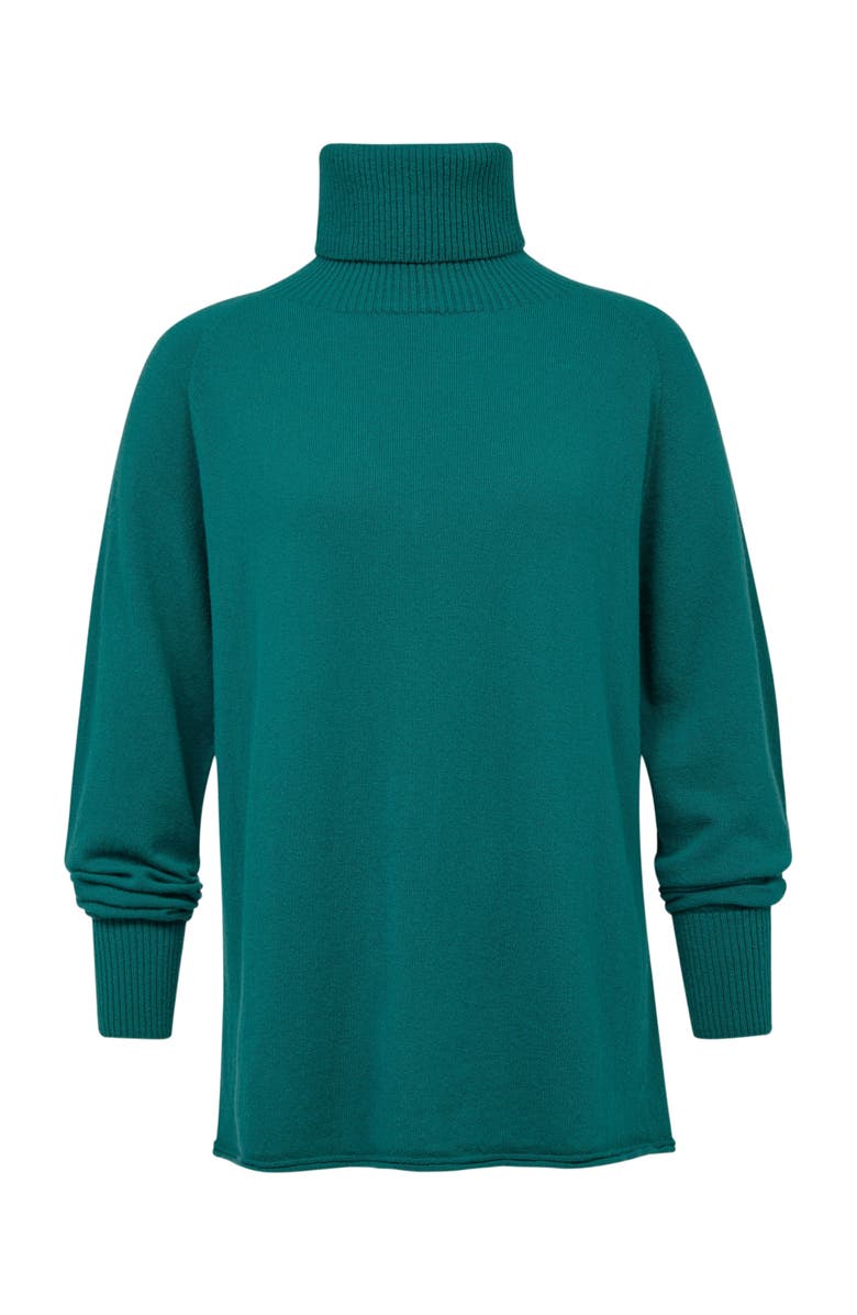 Celtic & Co. Geelong Wool Slouch Turtleneck Sweater, Main, color, Sea Green