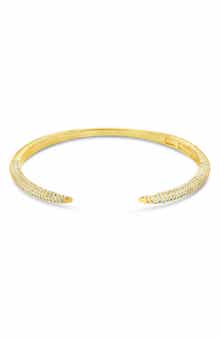 Sterling Forever CZ Open Spike Cuff Bracelet