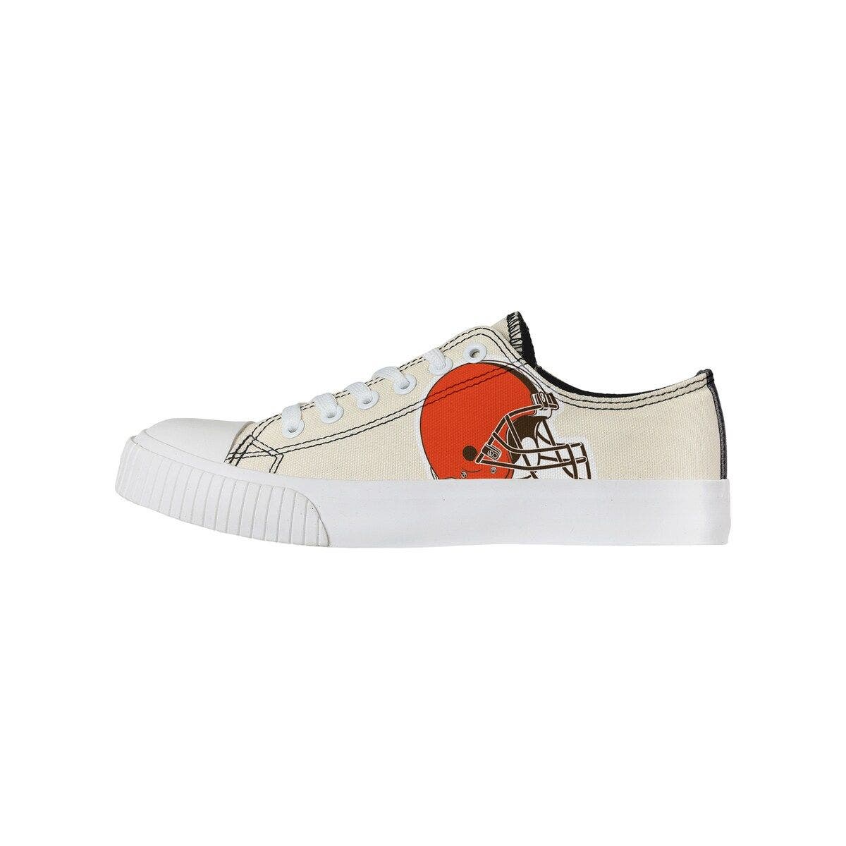 FOCO Women's FOCO Cream Cleveland Browns Low Top Canvas Shoes, Alternate, color, 
