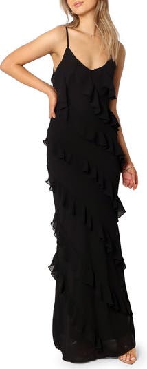 Ciao Ruffle Chiffon Gown