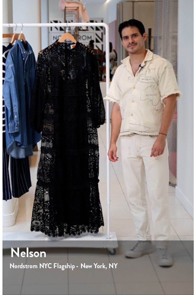 Long Sleeve Guipure Lace Maxi Dress video