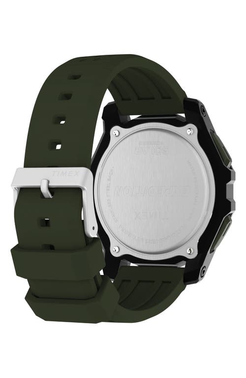 Timex ® Expedition Ridge Solar Digital Silicone Strap Watch, 49mm In Green
