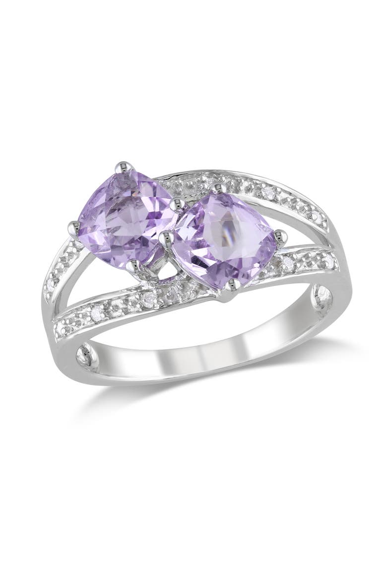Rose de France & Diamond 2-Stone Ring, Main, color, Rose de France