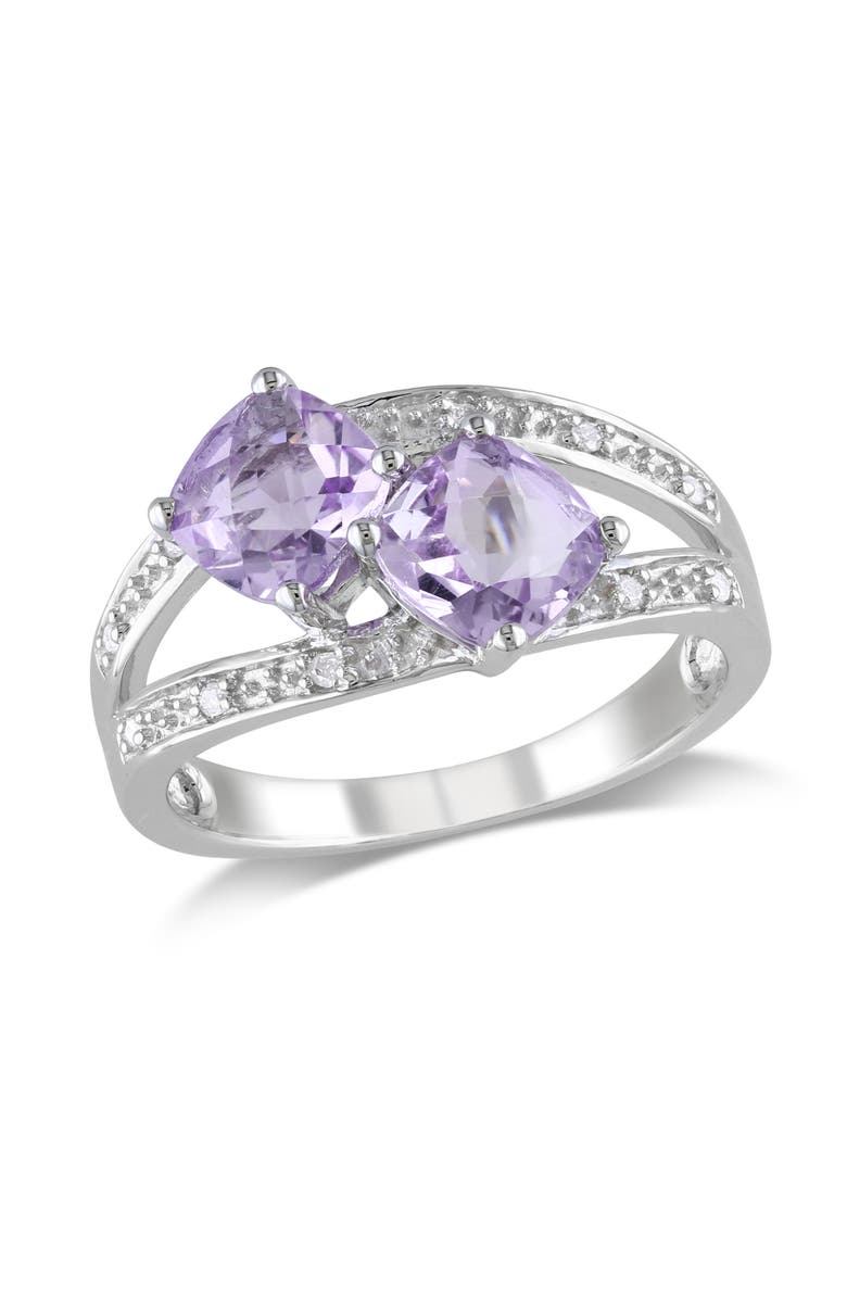 Julianna B. Rose de France & Diamond 2-Stone Ring, Main, color, Rose De France