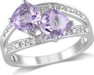 Julianna B. Rose de France & Diamond 2-Stone Ring