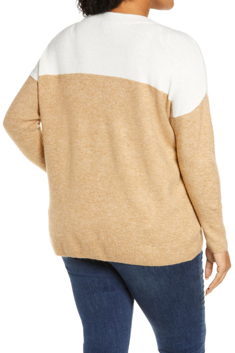 Colorblock Sweater, Alternate, color, ANTIQUE WHITE