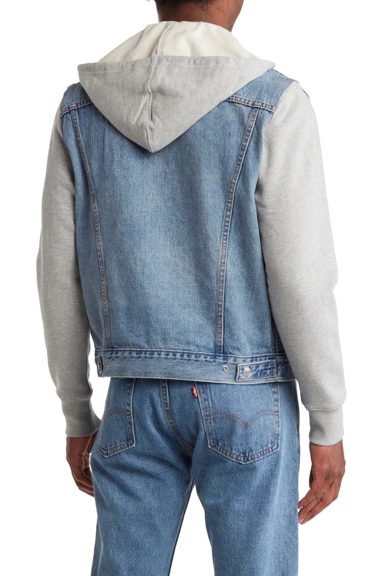 Hybrid Hoodie Trucker Jacket, Alternate, color, CANDY MAN