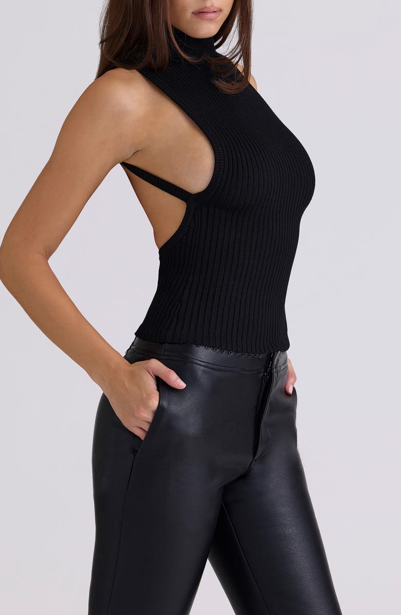 HOUSE OF CB Dina Backless Rib Turtleneck Sweater, Alternate, color,