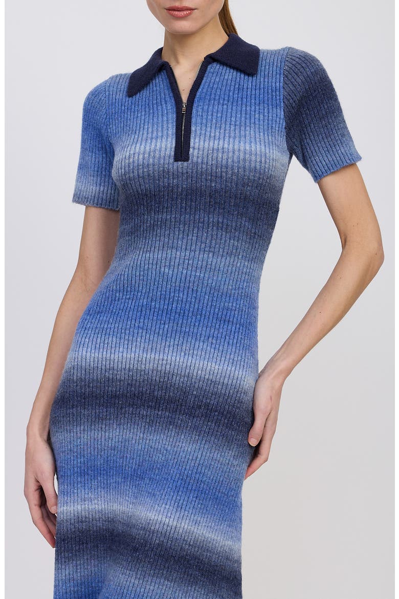 Ora Rib Midi Sweater Dress, Alternate, color, NAVY LIGHT BLUE IVORY