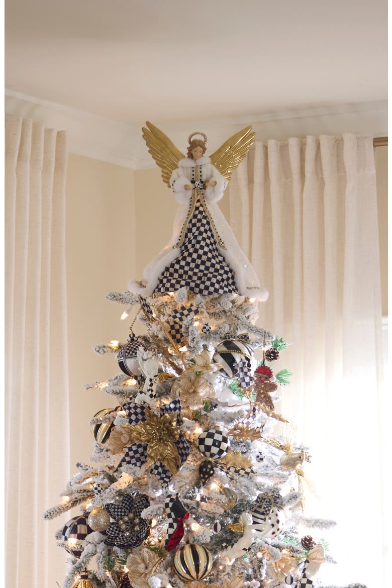 Courtly Check Noel Angel Tree Topper, Alternate, color, COURTLY