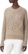 AllSaints Chain Stitch Monogram Mohair & Merino Wool Blend Sweater