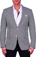 Maceoo Socrate Chest White Houndstooth Blazer