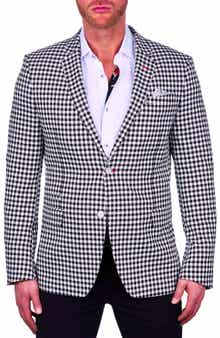 Maceoo Socrate Chest White Houndstooth Blazer