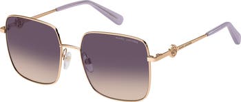58mm Gradient Square Sunglasses