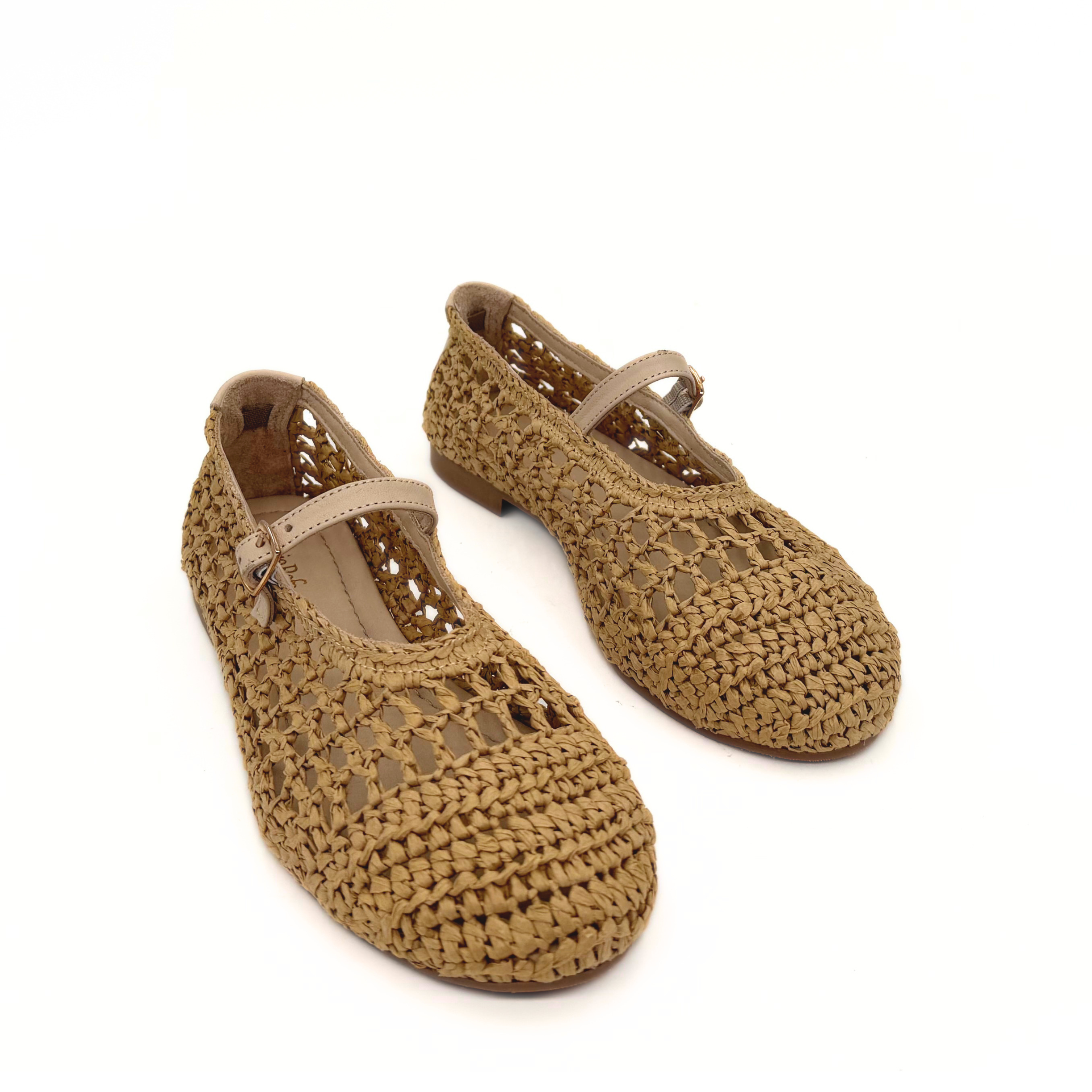 Elaina Raffia Mary Janes, Alternate, color, Beige