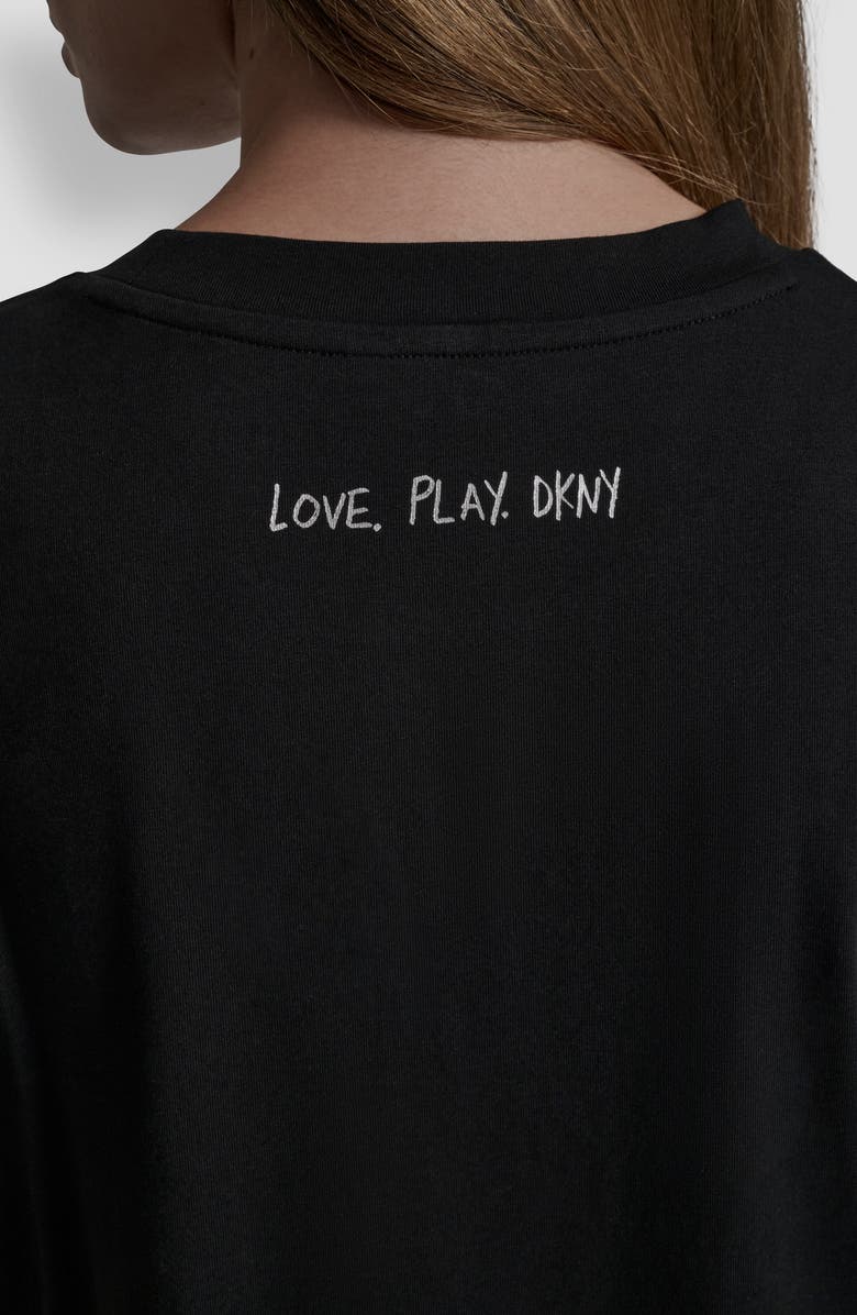 DKNY Embroidered 1989 Notebook Scribbles Graphic T-Shirt, Alternate, color, Black