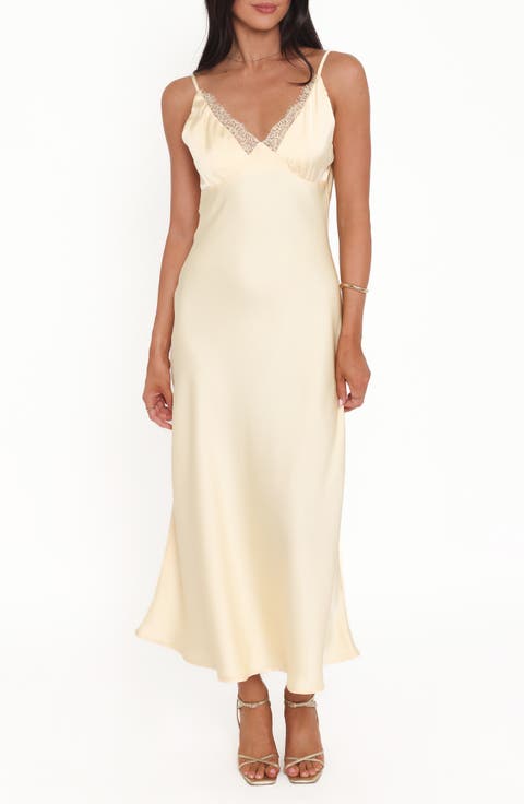 Hobi Lace Satin Maxi Slipdress