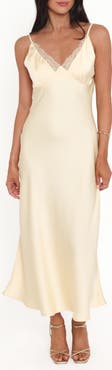 Petal & Pup Hobi Lace Satin Maxi Slipdress