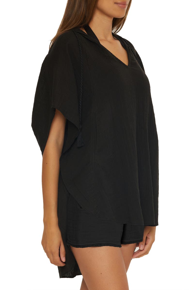 Trina Turk Serene Cotton Gauze Hooded Cover-Up Poncho, Alternate, color, 