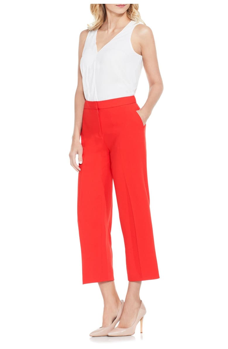 Vince Camuto Texture Base Straight Leg Crop Pants, Alternate, color, 