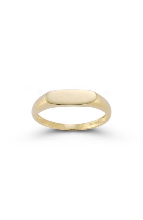 14K Gold Bar Signet Ring