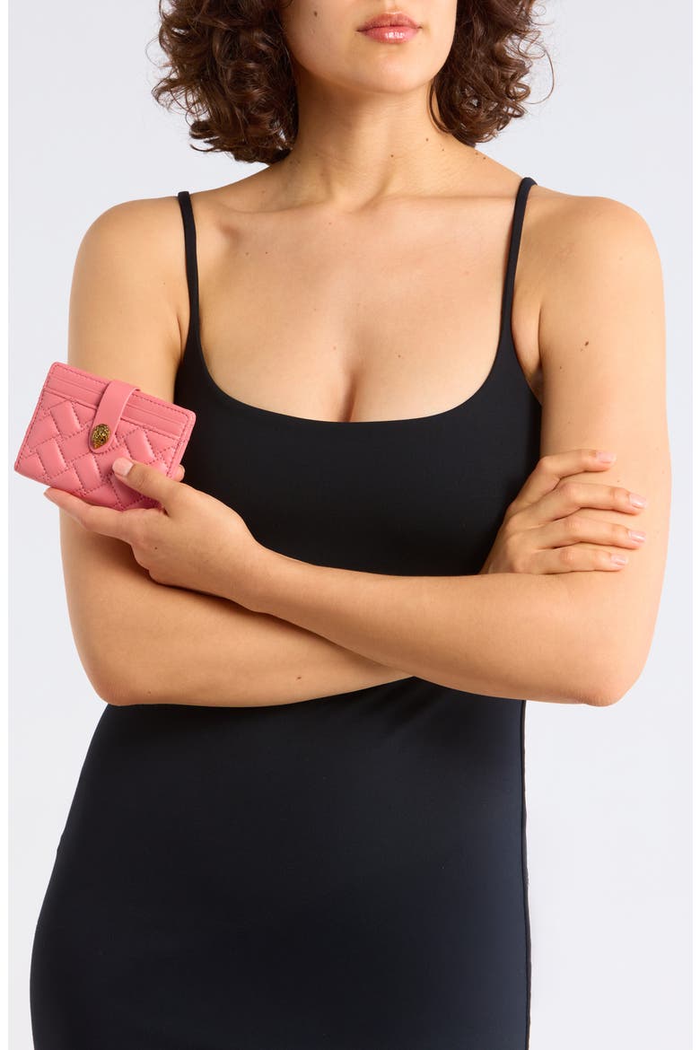 Kensington Quilted Leather Wallet, Alternate, color, PINK COMBO