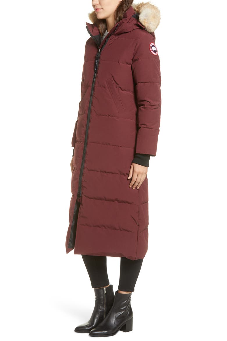 Mystique Fusion Fit Down Parka with Genuine Coyote Fur, Alternate, color, ELDERBERRY