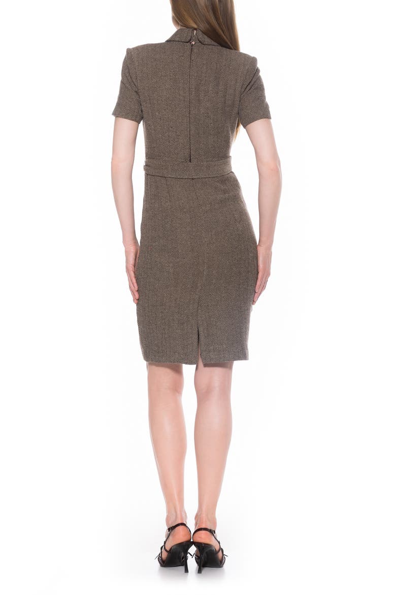 Lynne Belted Sheath Dress, Alternate, color, HERRINGBONE
