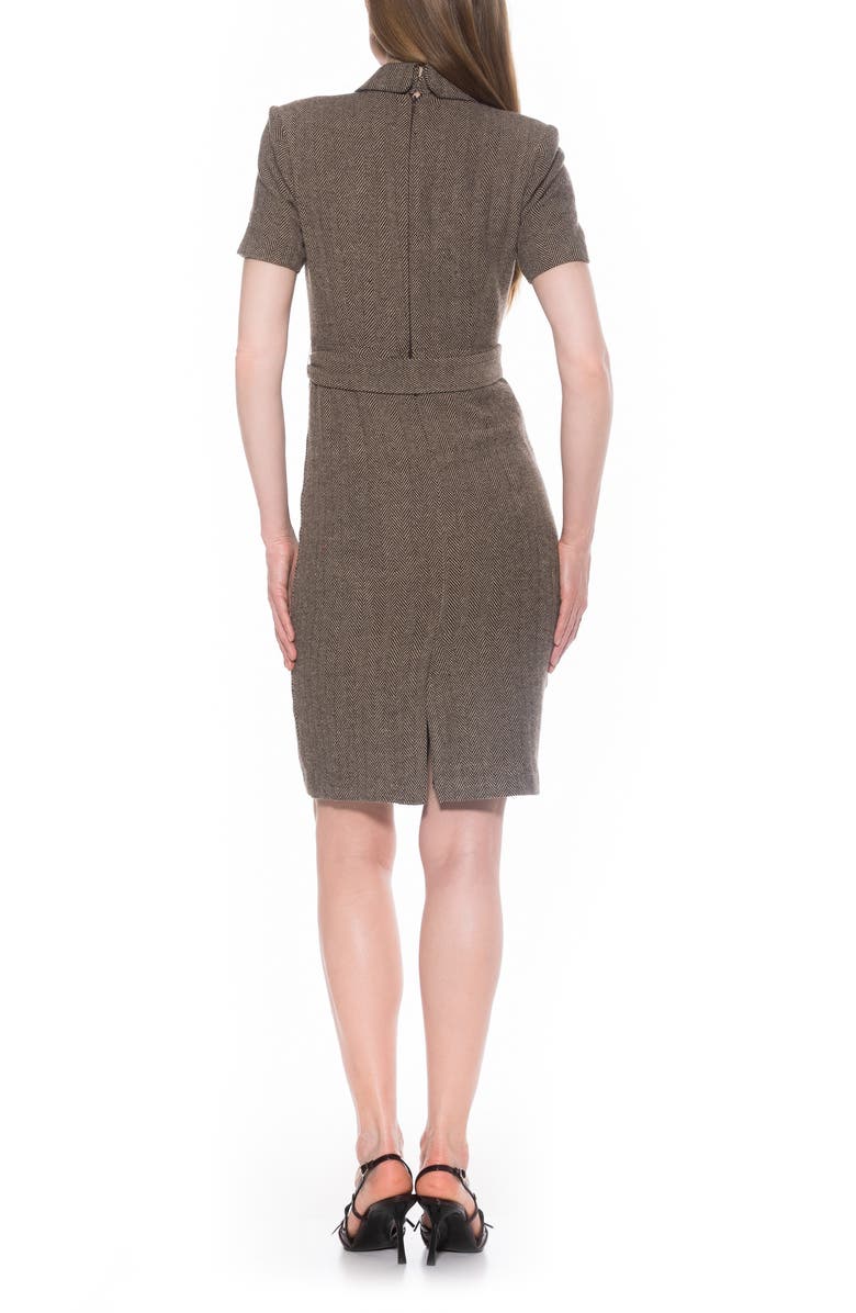 Alexia Admor Lynne Belted Sheath Dress, Alternate, color, Herringbone