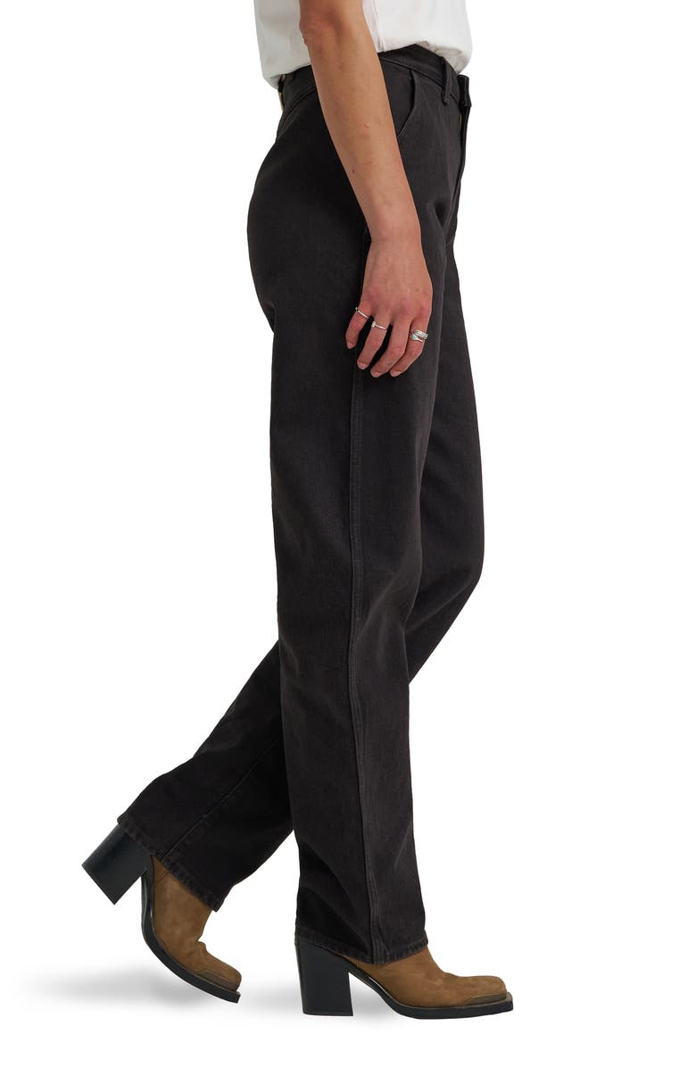 Wrangler High Waist Ankle Barrel Jeans, Alternate, color, Black Chocolate