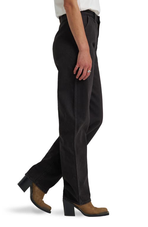 Wrangler High Waist Ankle Barrel Jeans In Black