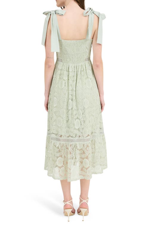 BLU PEPPER BLU PEPPER TIE SHOULDER LACE MIDI DRESS