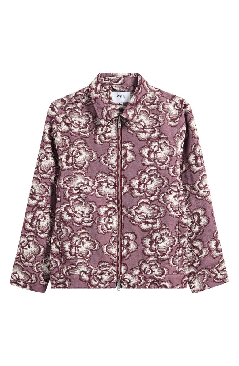 Wax London Park Floral Jacquard Jacket, Alternate, color, Burgundy / Ecru