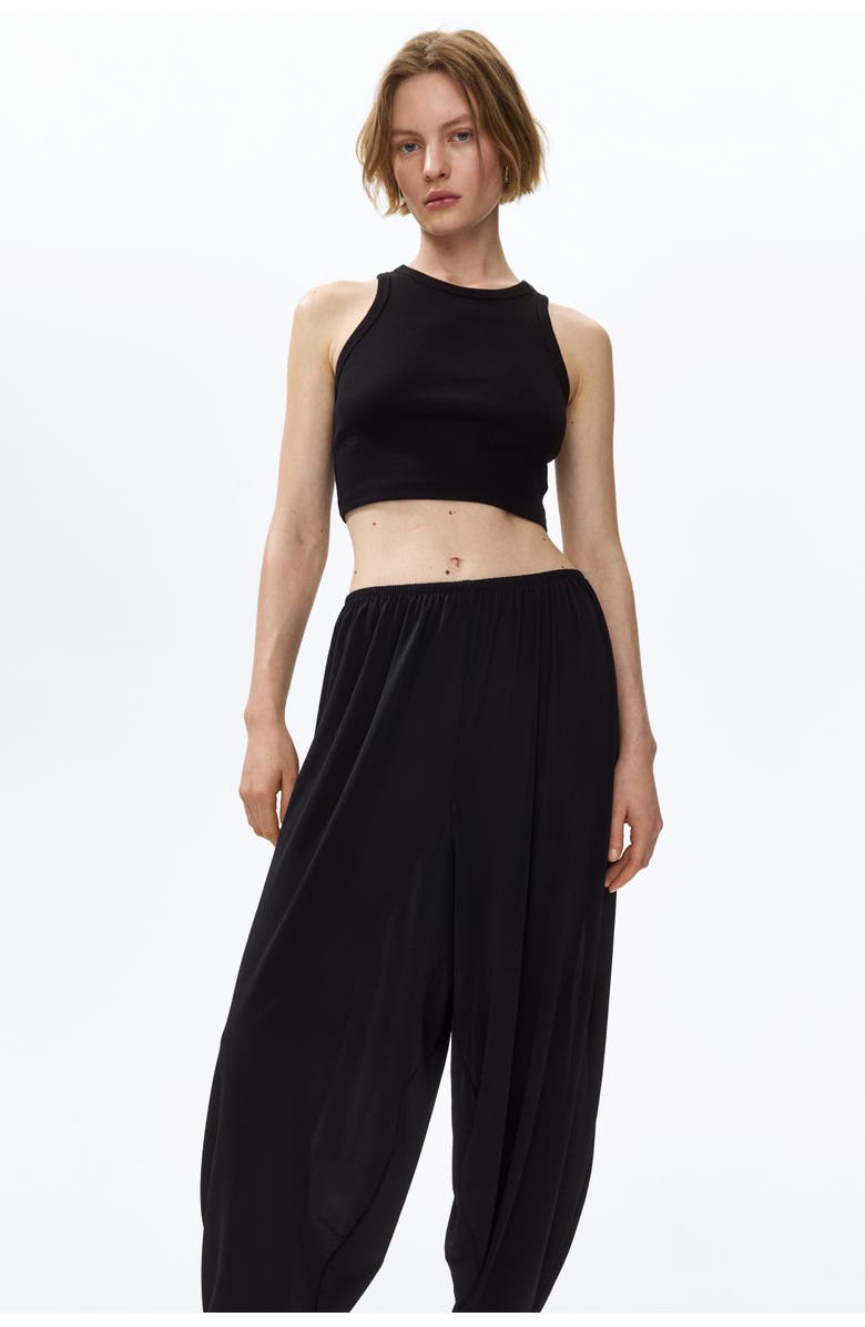 H&M Jersey Barrel Trousers, Alternate, color, Black