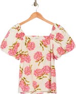 CeCe Puff Sleeve Cotton Top