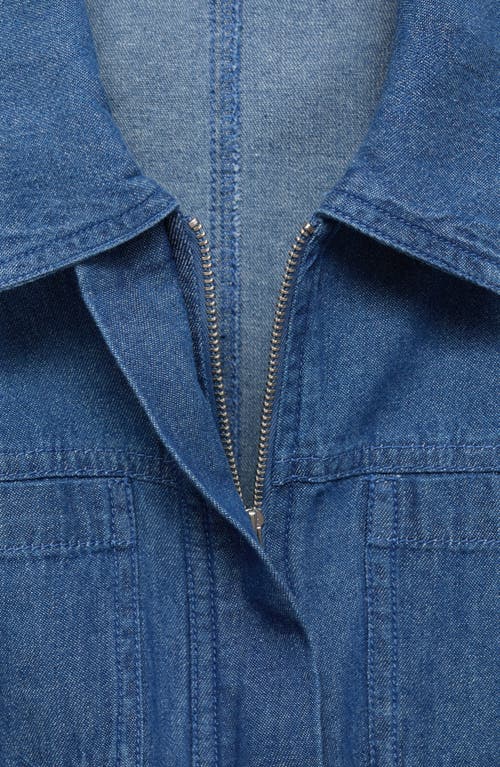 Mango Sleeveless Denim Dress In Medium Blue