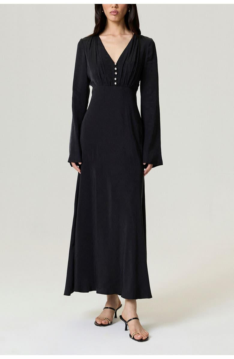 Nocturne Crystal Button Detailed Maxi Dress, Main, color, 