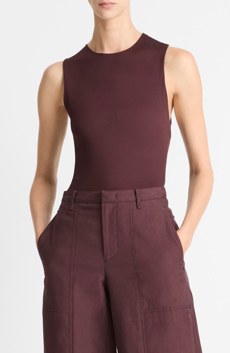 Vince Sleeveless Fitted Top, Main, color, Cherry Night