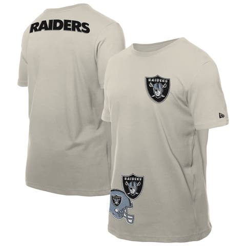 Men's New Era Light Beige Las Vegas Raiders Multi Patch T-Shirt