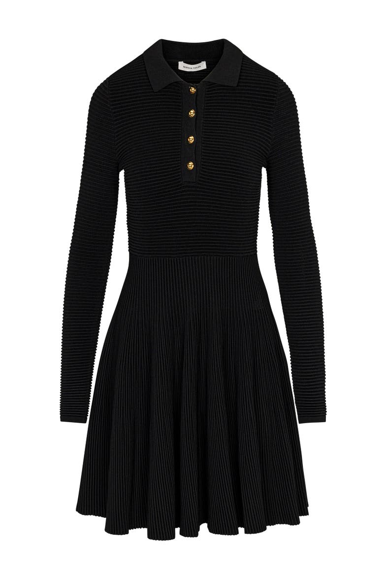 Ottoman Knit Ls Dress, Alternate, color, BLACK