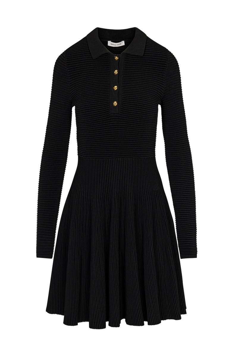Rebecca Taylor Ottoman Knit Ls Dress, Alternate, color, Black