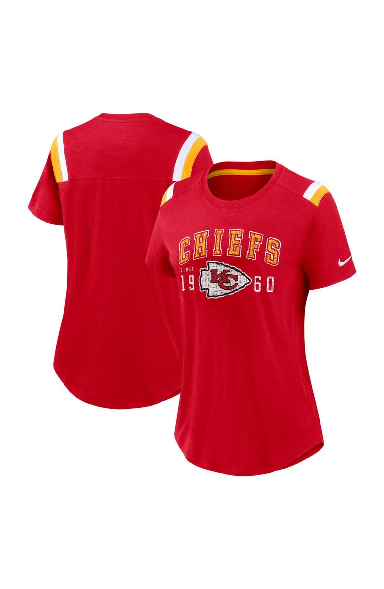 Nike Women's Nike  Heather Red Kansas City Chiefs Historic Slub Fashion T-Shirt, Main, color, 