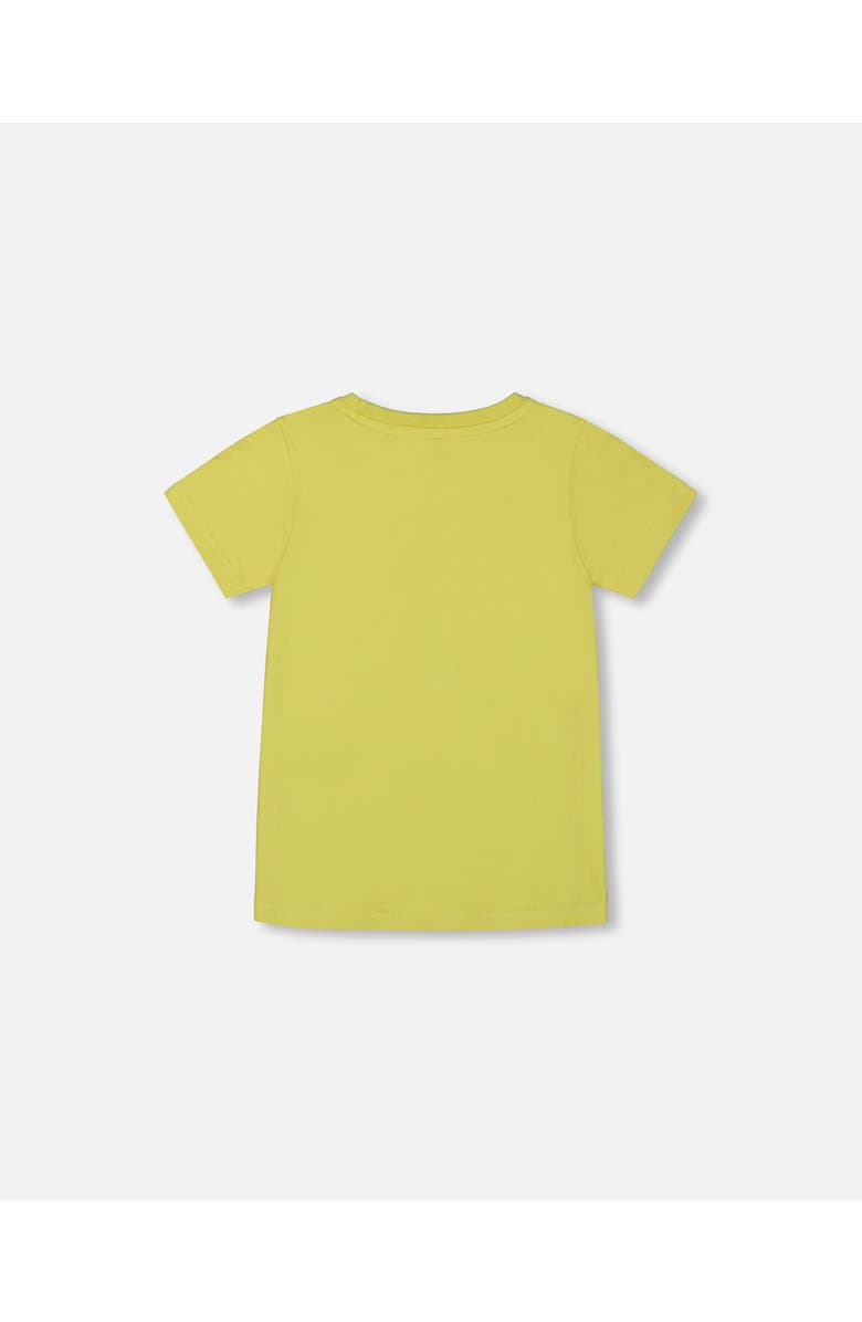 Deux par Deux Baby Boy's Organic Cotton Tee Lime Green And Blue Vespa, Alternate, color, 