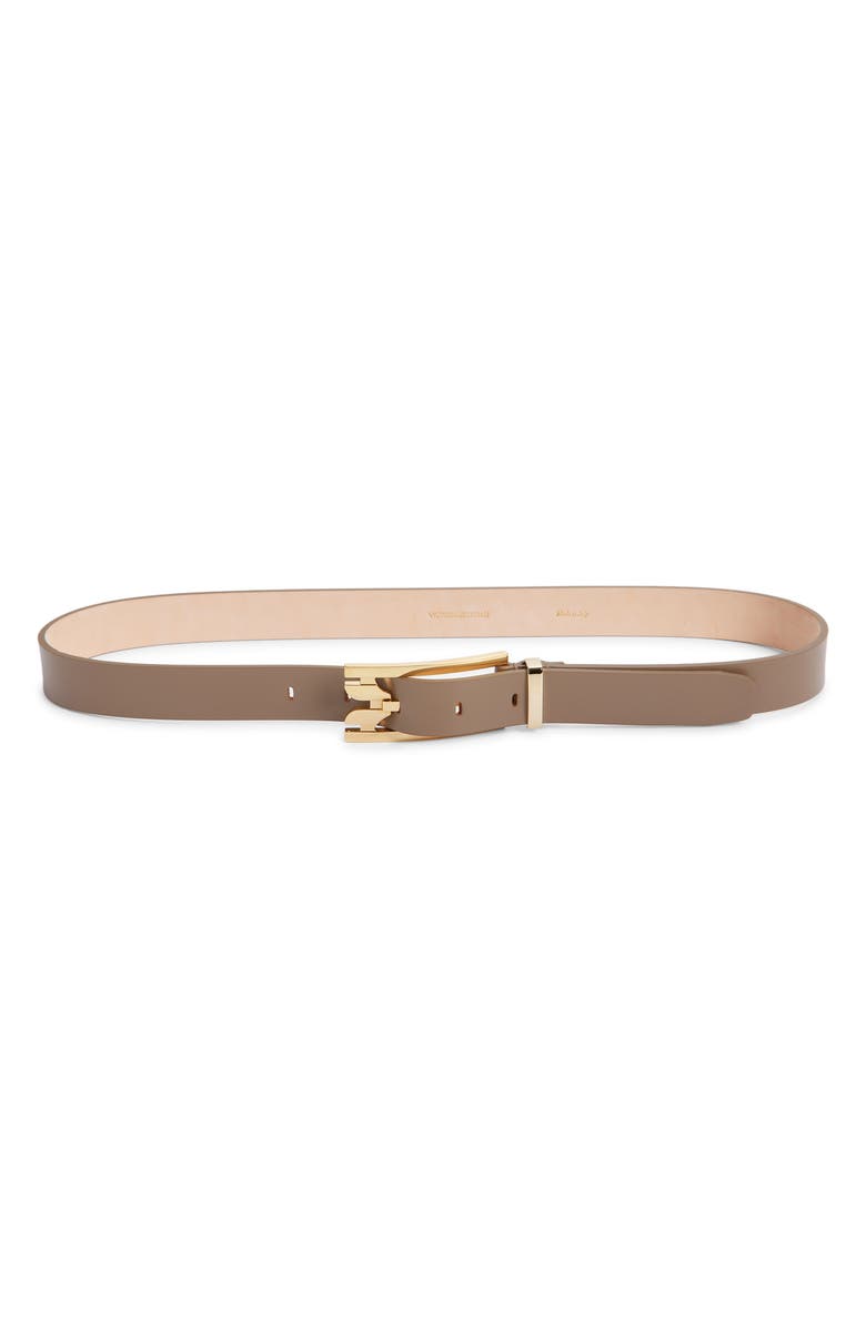 Victoria Beckham Dorian Pin Buckle Belt, Main, color, Dove Grey